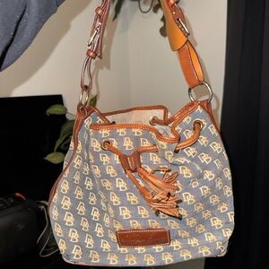 Dooney & Bourke Blue and Brown Shoulder Bag